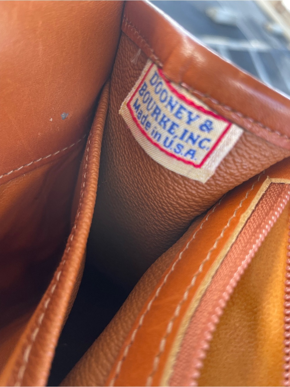 DOONEY & BOURKE Tan Pebble Leather Satchel with Gold Hardware - Picture 7 of 12